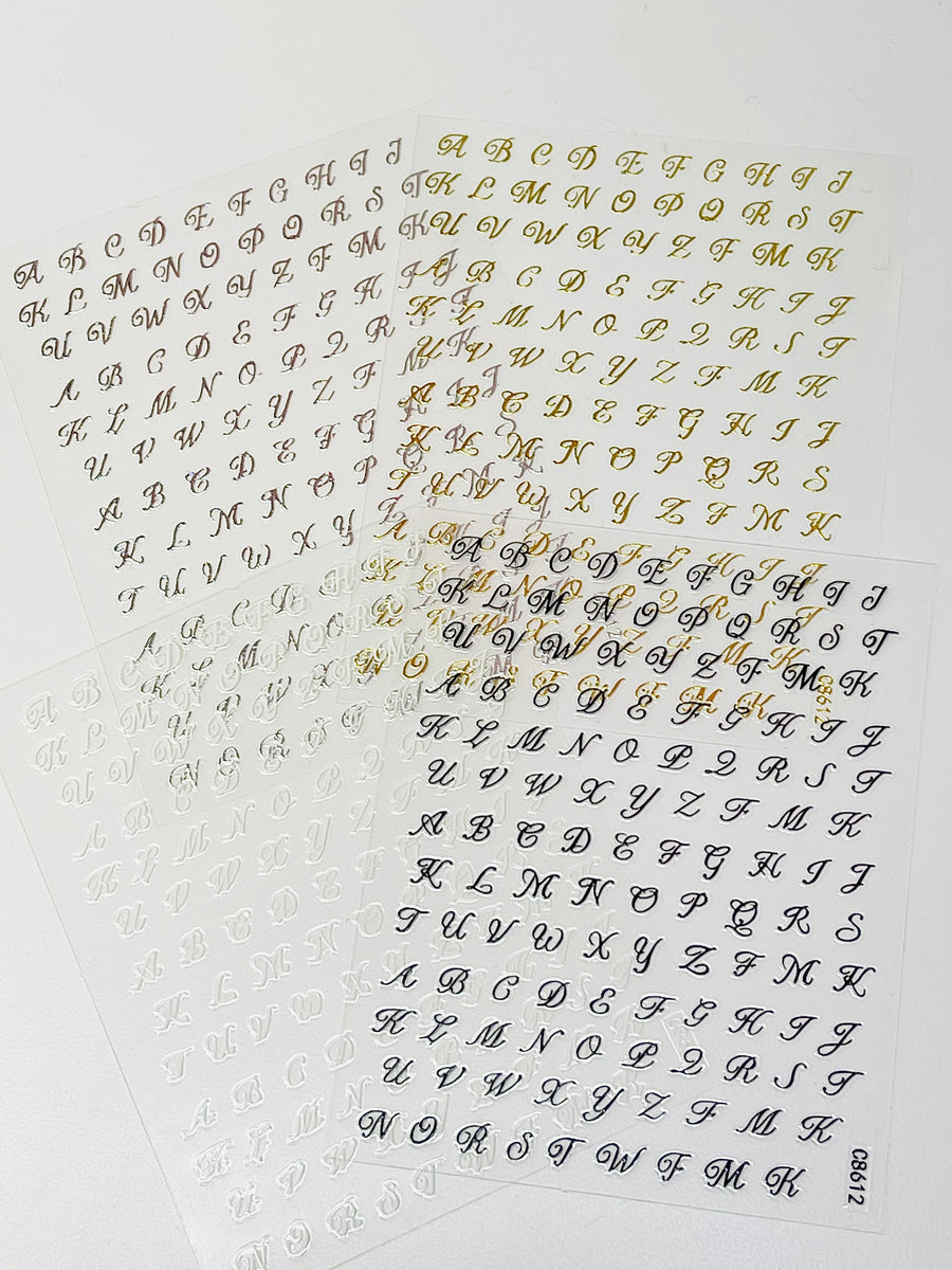 Cursive Letter Nail Stickers-1pc – The Additude Shop