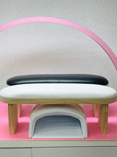 Load image into Gallery viewer, Wooden Round Leather Nail Arm Rest
