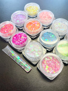 12pcs Pastel Raw Glitters for Nails