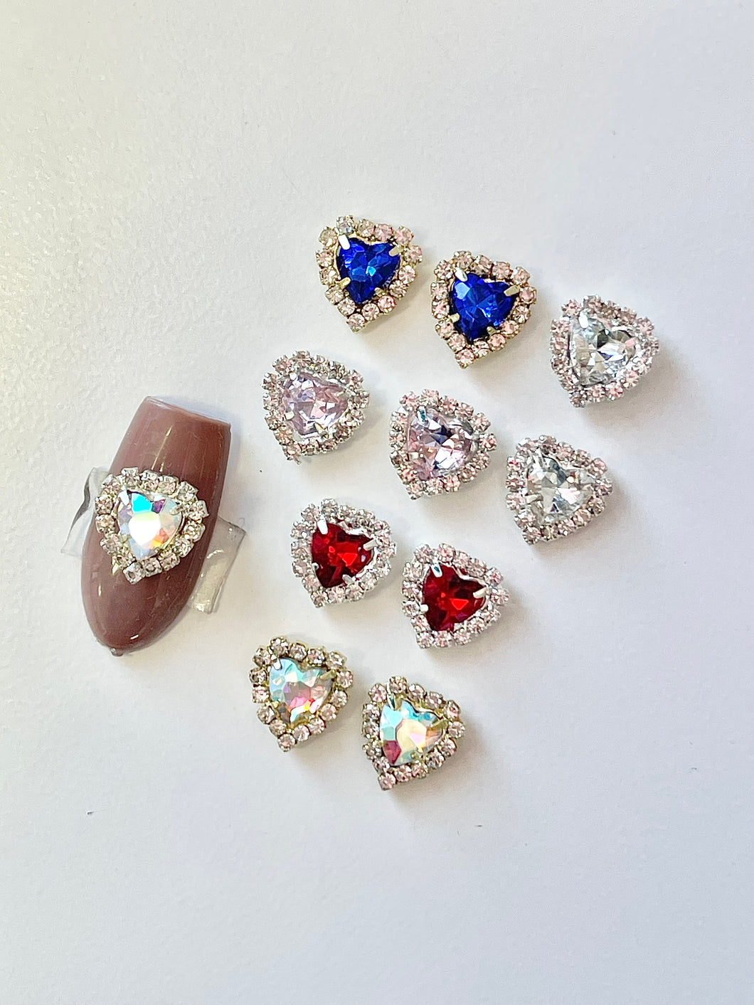 10pcs Fancy Hearts Nail Charms