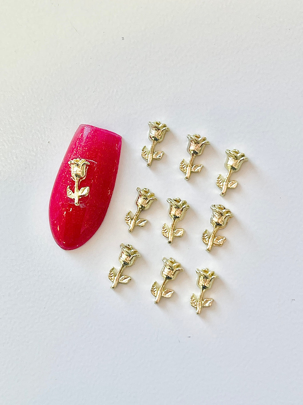 10pcs Small Gold Roses Nail Charms