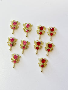 10pcs Pink & Red Sailor Nail Charms