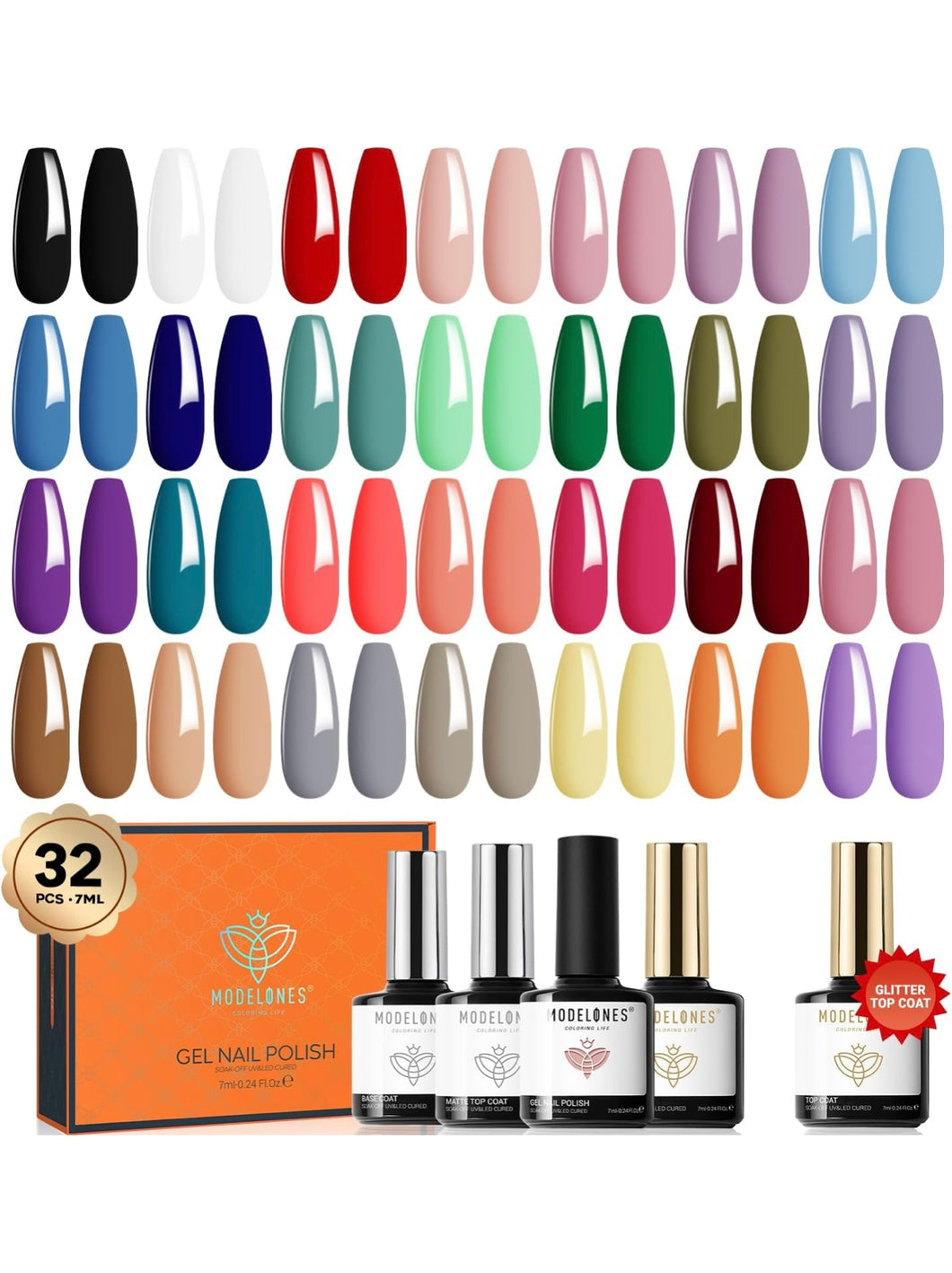 Modelones 32pcs Nail Gel Polish Set