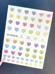 Valentine’s Candy Heart Nail Stickers