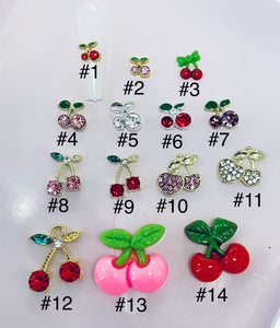 Cherry Nail Alloy Resin Art Charms-10 pieces