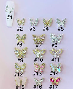 Butterfly Nail Alloy Art Charms-10 pieces