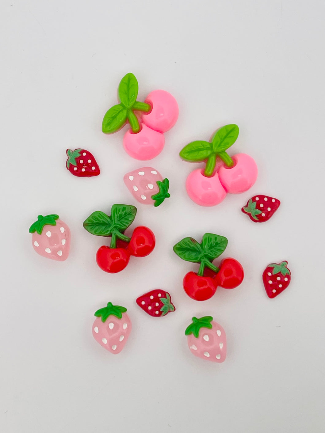 Strawberry Cherry Mixed Nail Charms-12 pieces