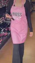 Load and play video in Gallery viewer, Boss Babe Pink Nail Polyester Apron
