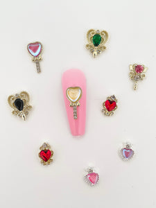 Mixed Alloy Valentine's Nail Charms Decorations-10 Pieces