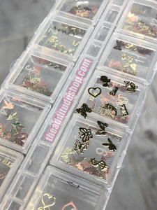 240 pieces Heart Butterfly Money 3D nail decals