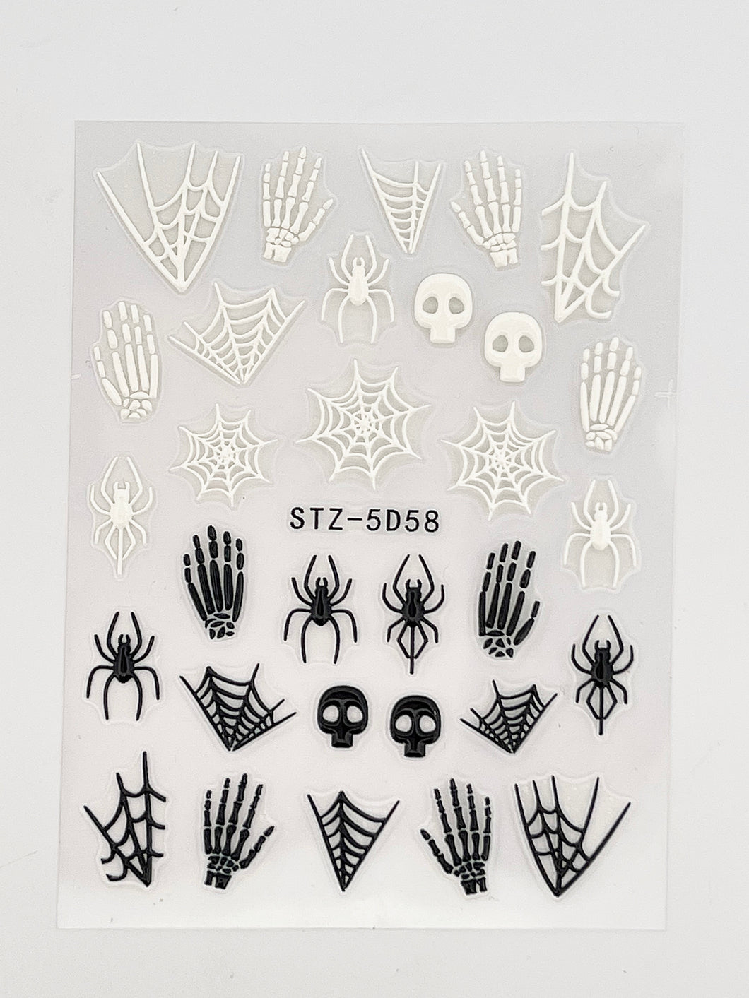 5D Spider Web Halloween Nail Stickers