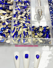 Load image into Gallery viewer, 1400 Combo High Quality Glass Nail Crystals Bling Box-Blue
