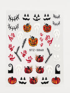5D Pumpkin Halloween Nail Stickers