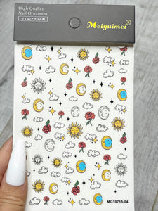 MG Sun & Clouds Nail Stickers