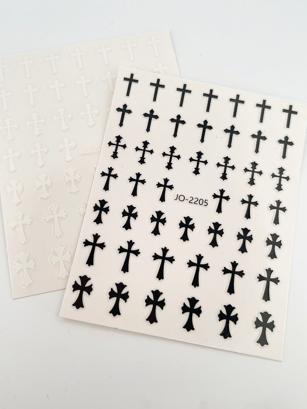 White And Black Cross Stickers Nail Stickers
