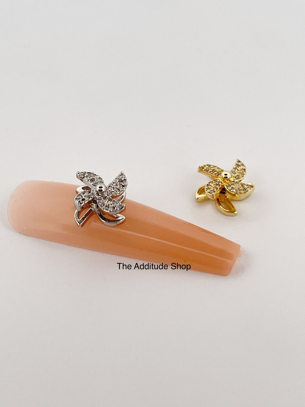 Spinning Zircon Nail 3D Charms-2 Pieces