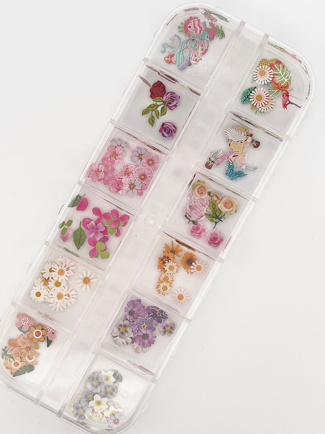 Spring Mixed Floral 12 Grids Nail Decals