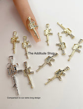 Load image into Gallery viewer, Rhinestones G U N 3D Nail Charms-10 Pieces
