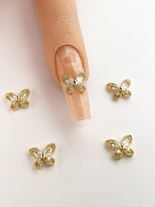 Zircon Butterfly #6 Nail Decals Charms-5 pieces