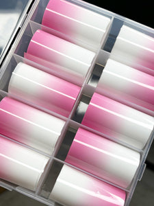 Pink White Ombre Nail Designs Foils