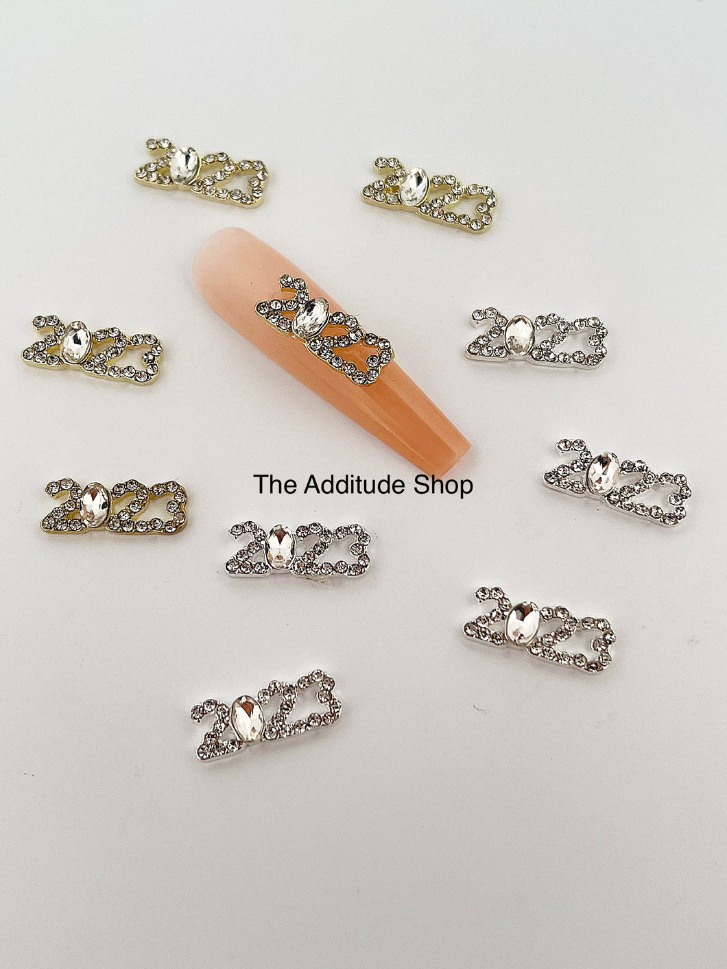 2023 Alloy Rhinestones Nail Charms-10 Pieces
