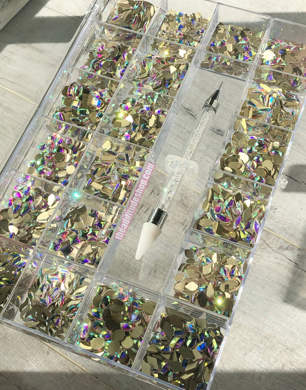 High Quality Glass Nail Crystals Bling Box