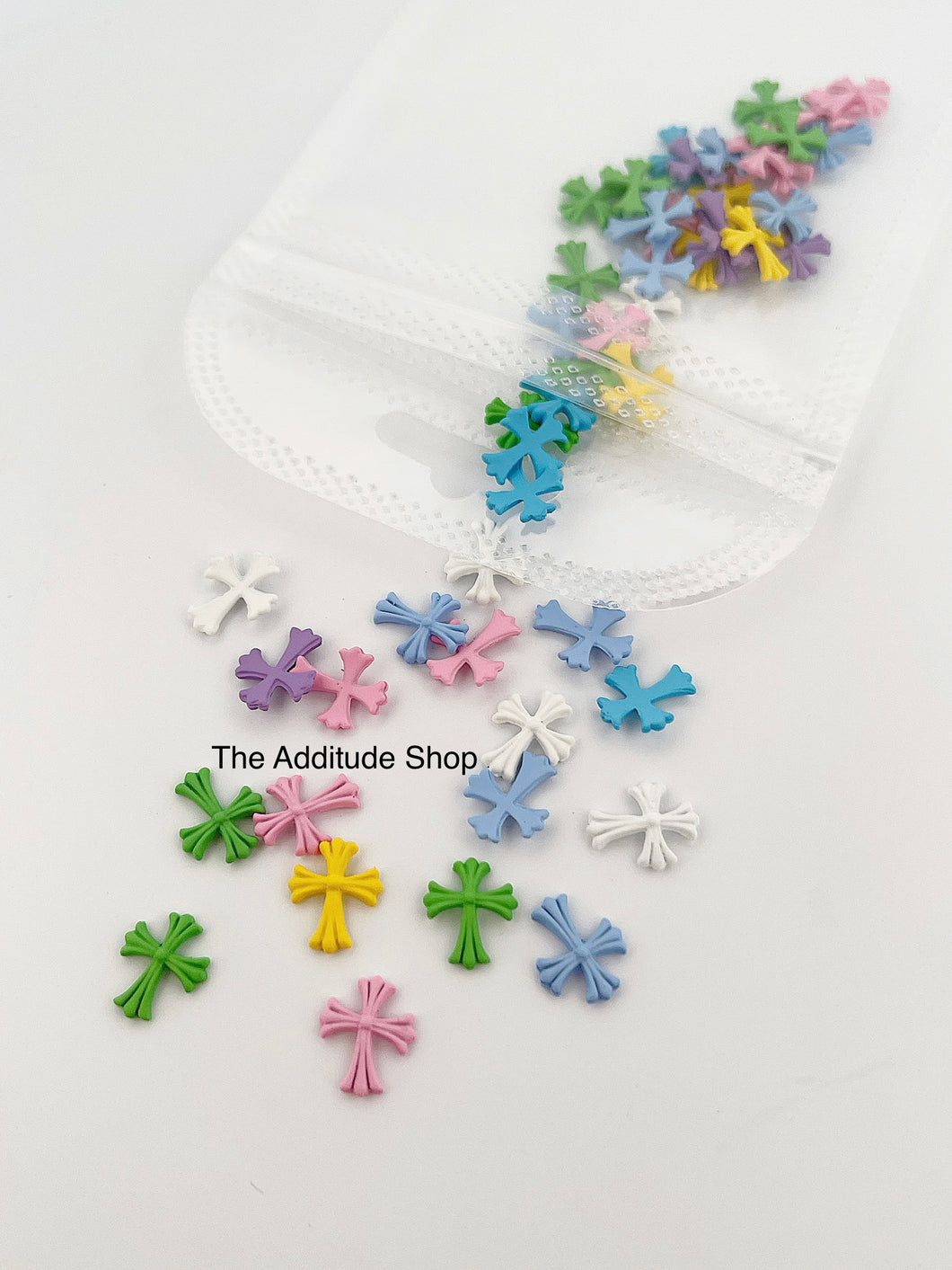 Pastel Crosses 3D Nail Charms (50 Pieces)