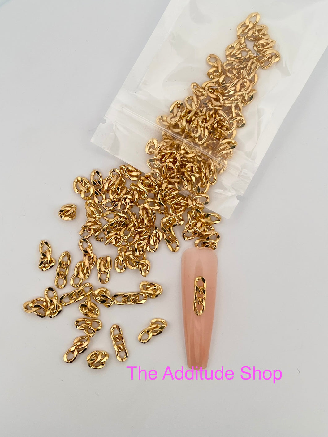 Thick Gold Chains Nail 3D Charms-100 Pieces