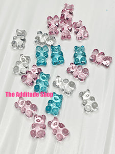 3 Colors Bear Resin 3D Nail Charms-20 Pieces