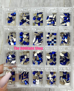 Blue-400 Pieces Nail Crystals Rhinestones Gems