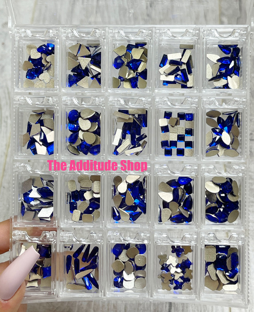 Blue-400 Pieces Nail Crystals Rhinestones Gems