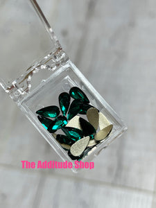 Emerald Green-400 Pieces Nail Crystals Rhinestones Gems
