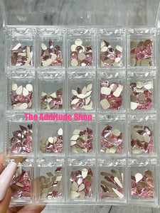 Rose Pink-400 Pieces Nail Crystals Rhinestones Gems