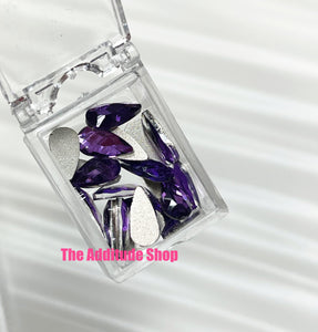 Purple-400 Pieces Nail Crystals Rhinestones Gems