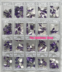 Purple-400 Pieces Nail Crystals Rhinestones Gems