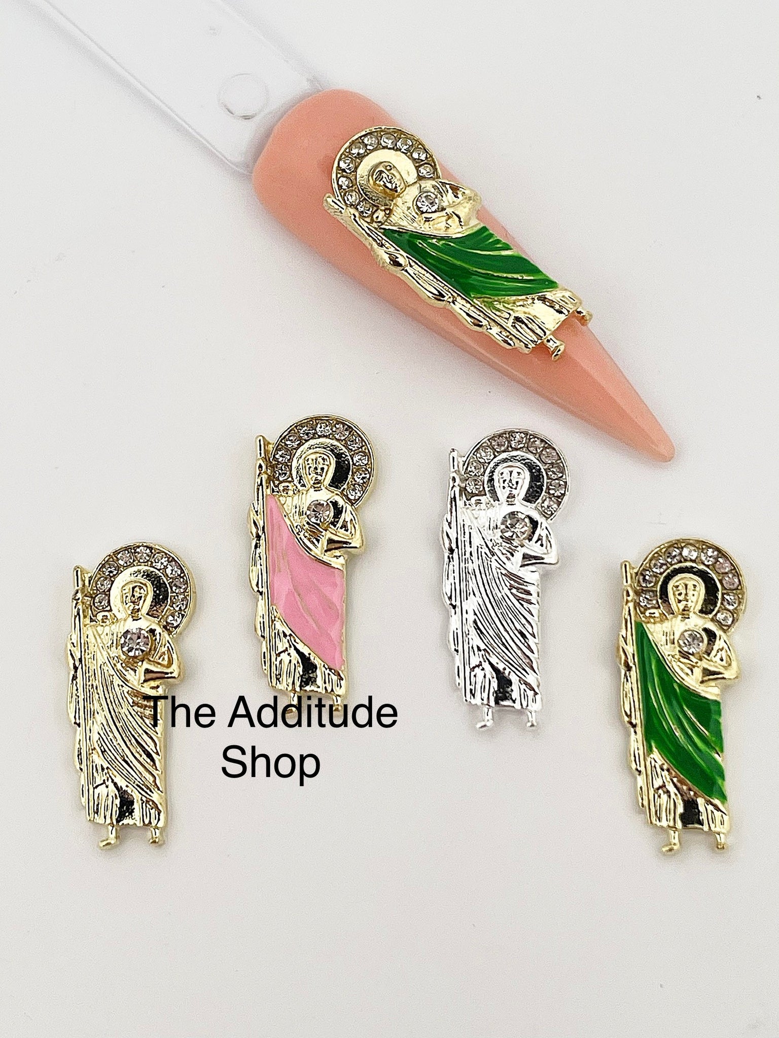 Long Gold Roses 3D Charms Nail-10 Pieces – The Additude Shop