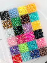 Load image into Gallery viewer, 24 Grids Resin Flatback Colorful Nail Rhinestones
