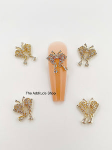 Zircon Dangling Butterfly #2 Nail Charms (5 Pieces)