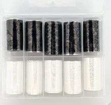 Load image into Gallery viewer, Black &amp; White Lace Floral Nail Foils
