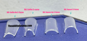 Coffin XXL C-Curve Straight Half Cover Nail Tips 500 Pieces
