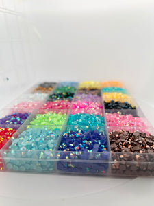 24 Grids Resin Flatback Colorful Nail Rhinestones