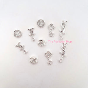 Dangling Y Gold Zircon 3D Nail Charms (5 Pieces)