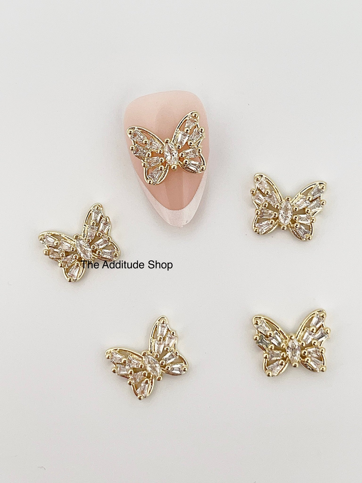 C-Gold Zircon 3D Nail Charms (5 Pieces) – The Additude Shop