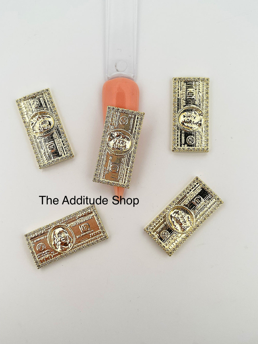Oversized $100 Bill 3D Zircon Nail Charms (5 Pieces)