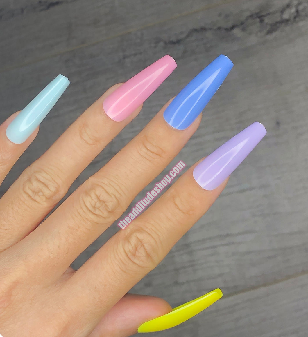 5 Colors Full Coverage Coffin Nail Tips