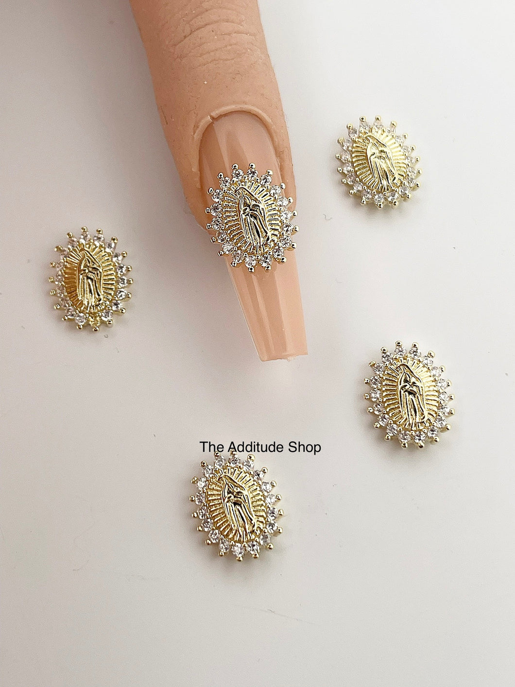 Virgin Mary 3D Zircon Nail Charms (5 Pieces) – The Additude Shop
