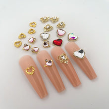 Load and play video in Gallery viewer, Mixed 4 Designs Heart Valentine&#39;s Nail Charms-20 Pieces
