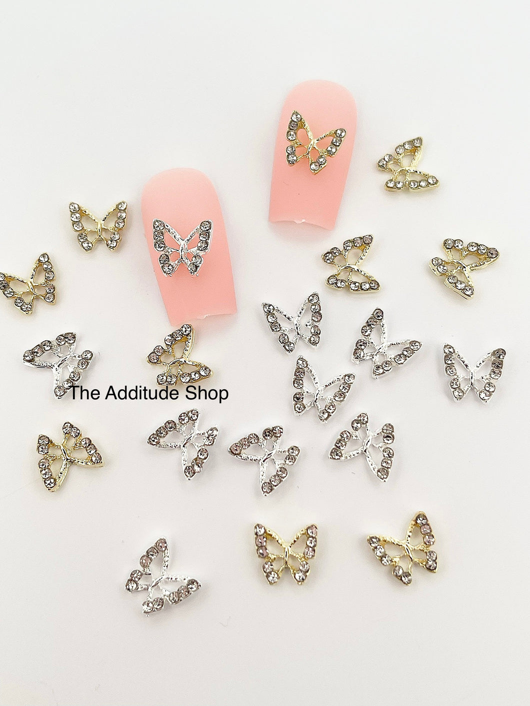 Mini Rhinestone Butterfly Nail 3D Charms-10 pieces