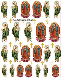 San Judas & Virgin Mary Nail Stickers
