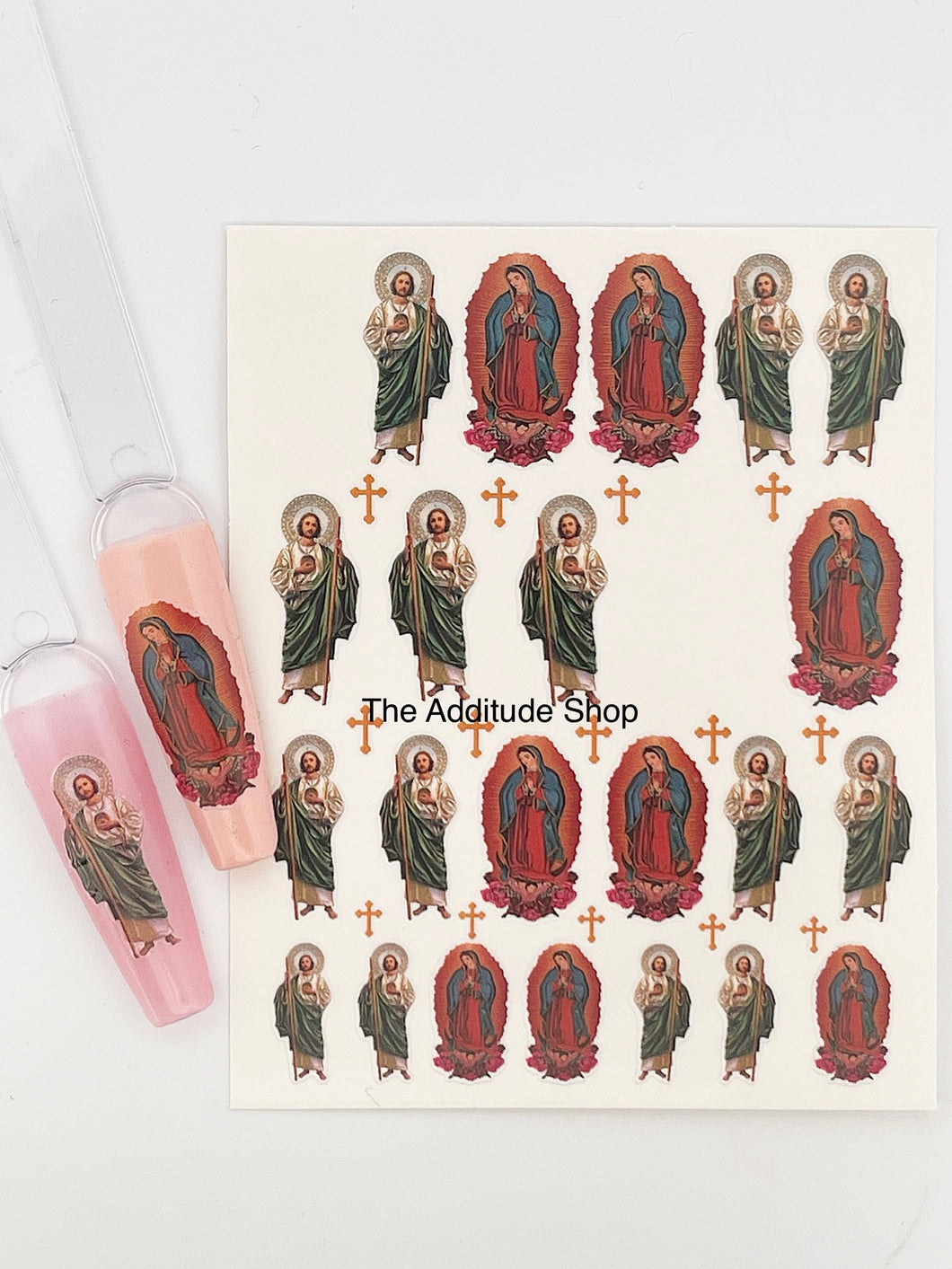 San Judas & Virgin Mary Nail Stickers